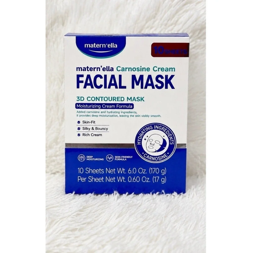 K Beauty matern'ella Carnosine Cream Facial Mask - 10 Pack | New & Sealed